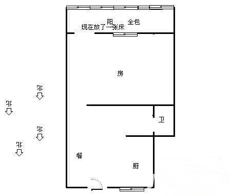 白泽弄1室1厅1卫34㎡户型图