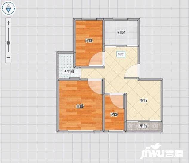 都市枫林3室2厅1卫96㎡户型图