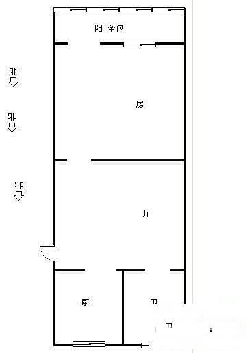 豆腐巷1室1厅1卫40㎡户型图