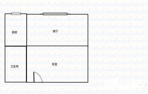 绿洲吉家1室1厅1卫61㎡户型图