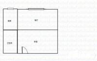 绿洲吉家1室1厅1卫61㎡户型图