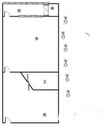 石匠弄1室1厅1卫28㎡户型图