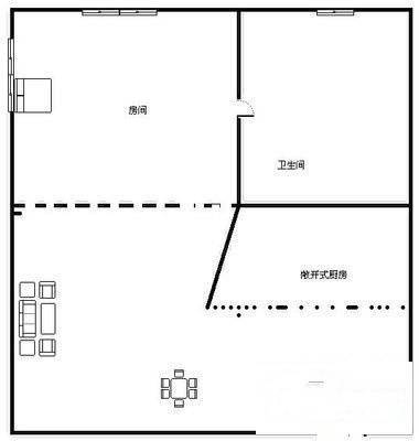 钱江国际商务中心1室1厅1卫66㎡户型图