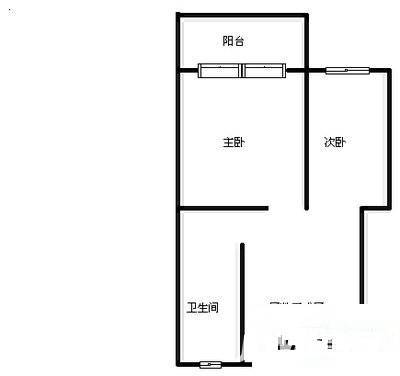 钱江国际商务中心2室1厅1卫60㎡户型图