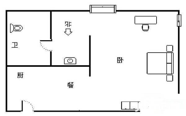 钱江国际商务中心1室1厅1卫66㎡户型图
