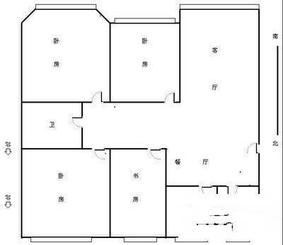 广厦公寓4室2厅2卫160㎡户型图