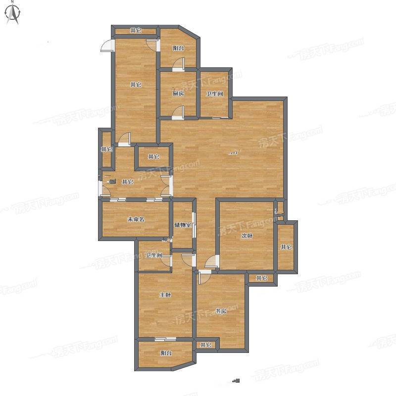 龙生钱塘名都3室1厅0卫158㎡户型图