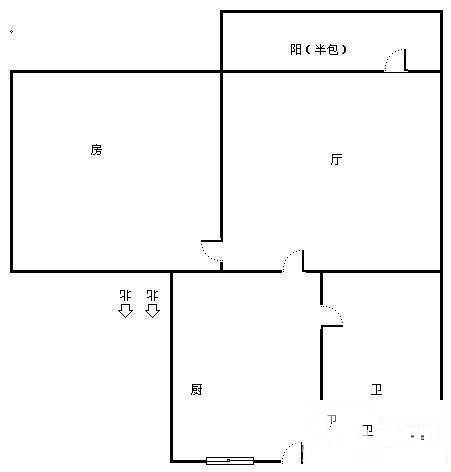 望江家园东园1室1厅1卫40㎡户型图