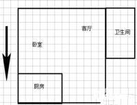 西湖国贸大厦1室1厅1卫61㎡户型图