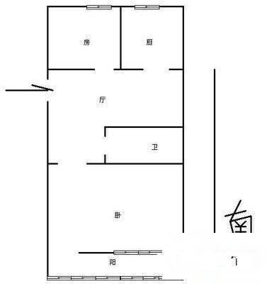 信余里3室1厅1卫50㎡户型图