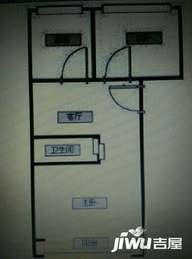 信余里2室1厅1卫48㎡户型图