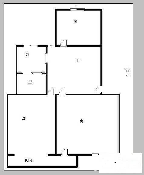 义井巷社区3室1厅1卫75㎡户型图