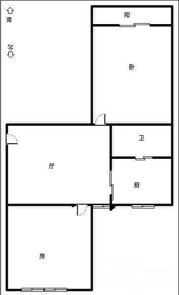 义井巷社区2室1厅1卫50㎡户型图