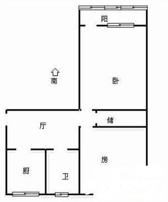 义井巷社区2室1厅1卫50㎡户型图