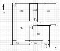 北国之春2室2厅1卫100㎡户型图