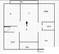 绿都世贸广场公寓4室1厅2卫180㎡户型图