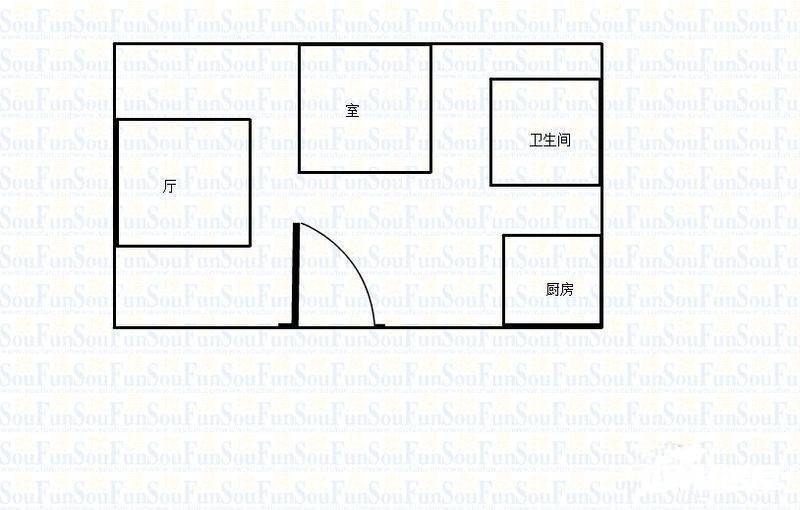 嘉富广场1室1厅1卫60㎡户型图