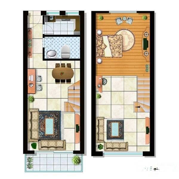 泉林居1室2厅1卫60㎡户型图