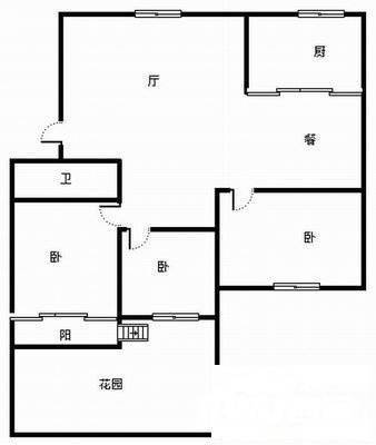 铭雅苑3室2厅1卫98㎡户型图