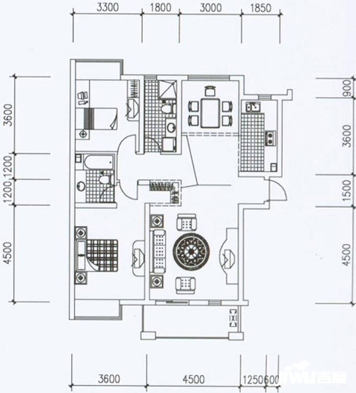 星星港湾听涛居3室2厅2卫110㎡户型图