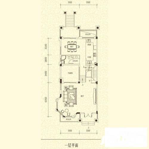 中海金溪园别墅6室5厅4卫257㎡户型图