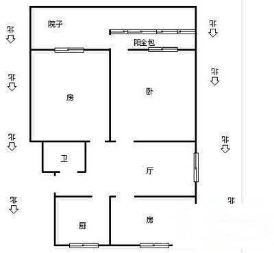 沿山河新村3室1厅1卫71㎡户型图