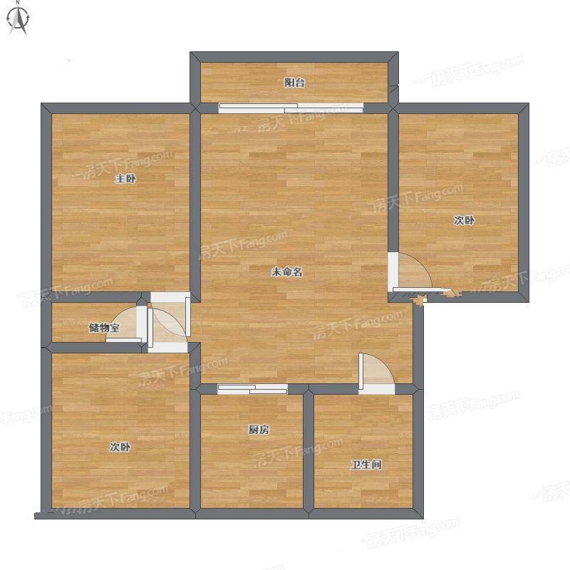 沿山河新村3室1厅0卫95㎡户型图