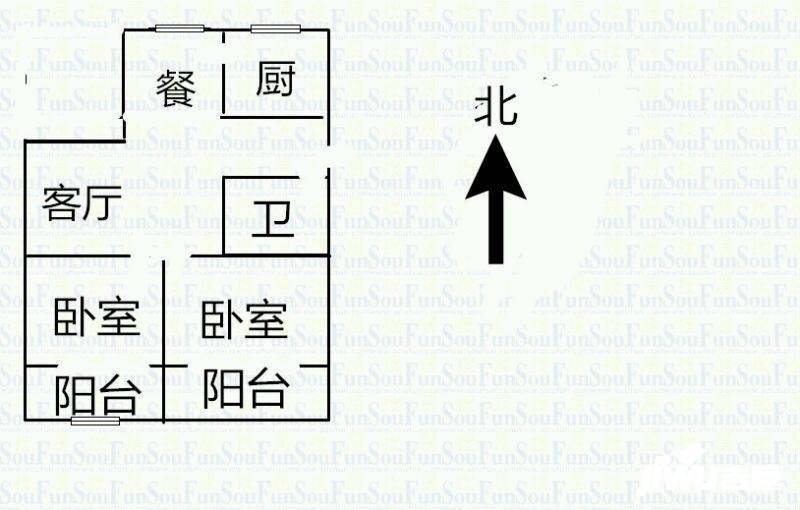 橡树园2室2厅1卫86㎡户型图