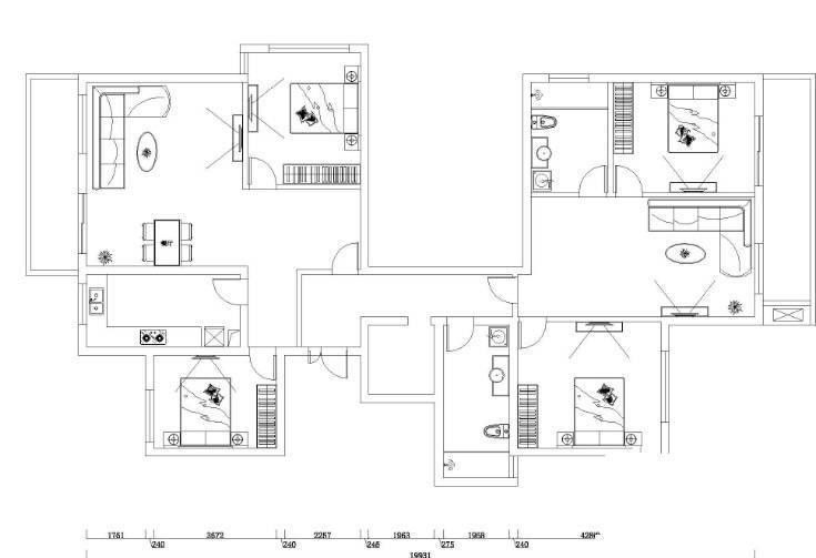 橡树园4室2厅2卫210㎡户型图