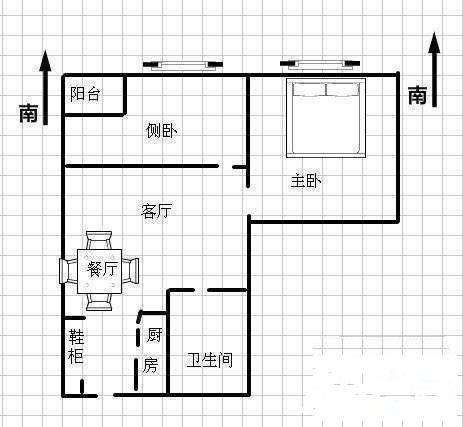 金沙居2室1厅1卫68㎡户型图