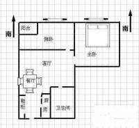 金沙居2室1厅1卫68㎡户型图