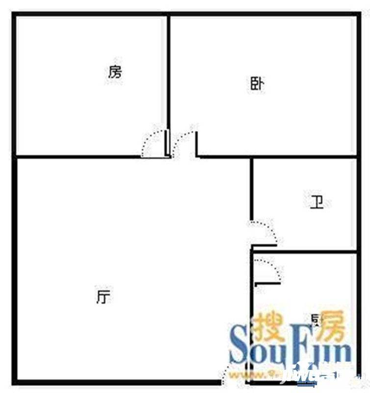 和谐嘉园2室1厅1卫65㎡户型图