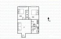 风林公寓2室1厅1卫58㎡户型图