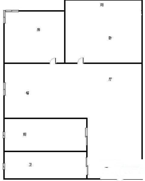 三里亭四区2室1厅1卫71㎡户型图