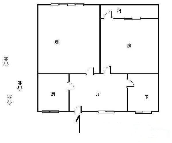 三里亭四区2室1厅1卫71㎡户型图