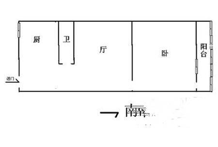 濮家新村1室1厅1卫34㎡户型图