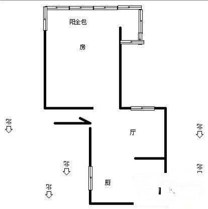 采荷翠柳1室1厅1卫28㎡户型图