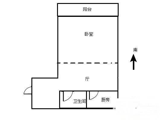 三华天运1室1厅1卫53㎡户型图