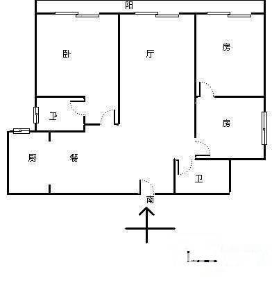 三华天运3室2厅2卫122㎡户型图