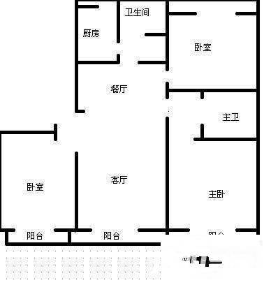 三华天运3室2厅2卫122㎡户型图