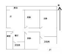 天运花园2室1厅1卫84㎡户型图