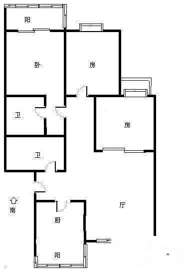 凯旋苑3室1厅2卫144㎡户型图