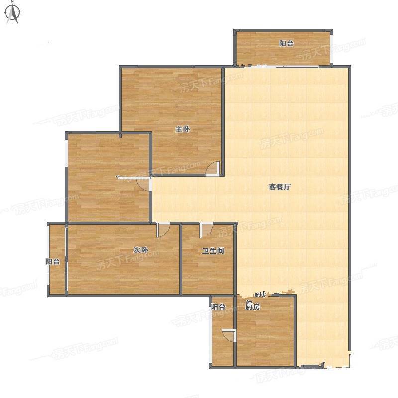 钱塘山水商住楼3室2厅0卫130㎡户型图