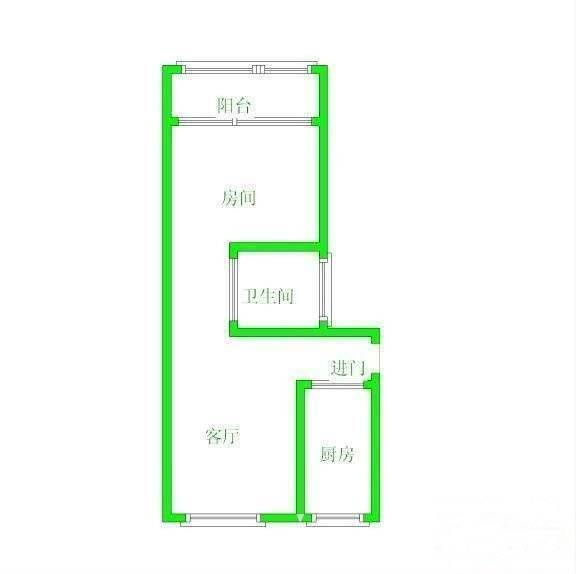 超级星期天公寓1室1厅1卫43㎡户型图