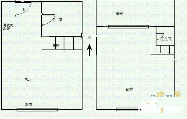 龙禧大酒店公寓1室2厅1卫73㎡户型图