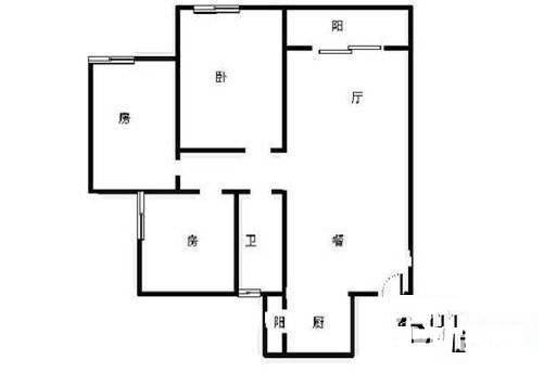 钱塘山水3室2厅1卫90㎡户型图