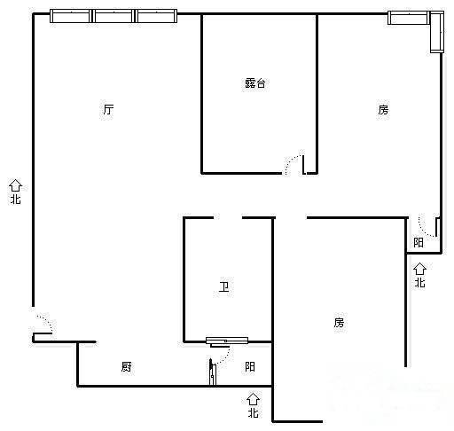 钱塘山水2室1厅1卫89㎡户型图