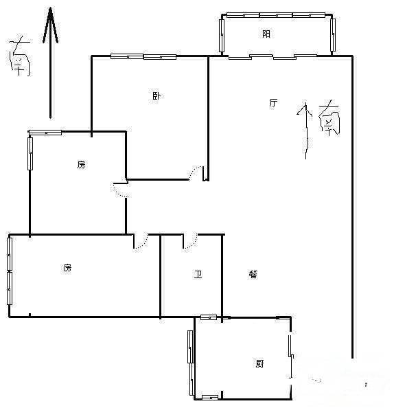 钱塘山水3室1厅1卫89㎡户型图