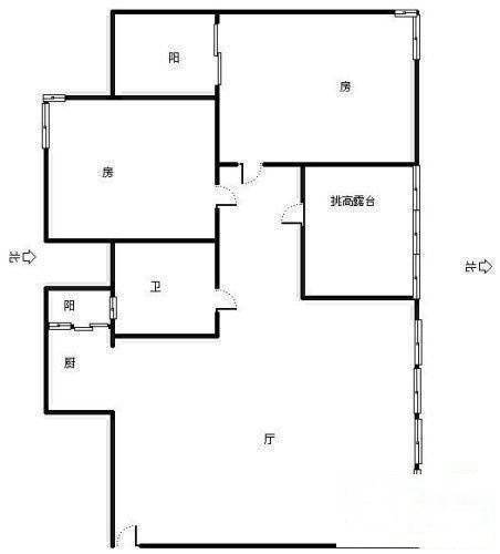 钱塘山水2室2厅1卫88㎡户型图