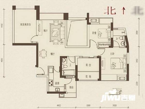 钱塘山水4室2厅2卫218㎡户型图